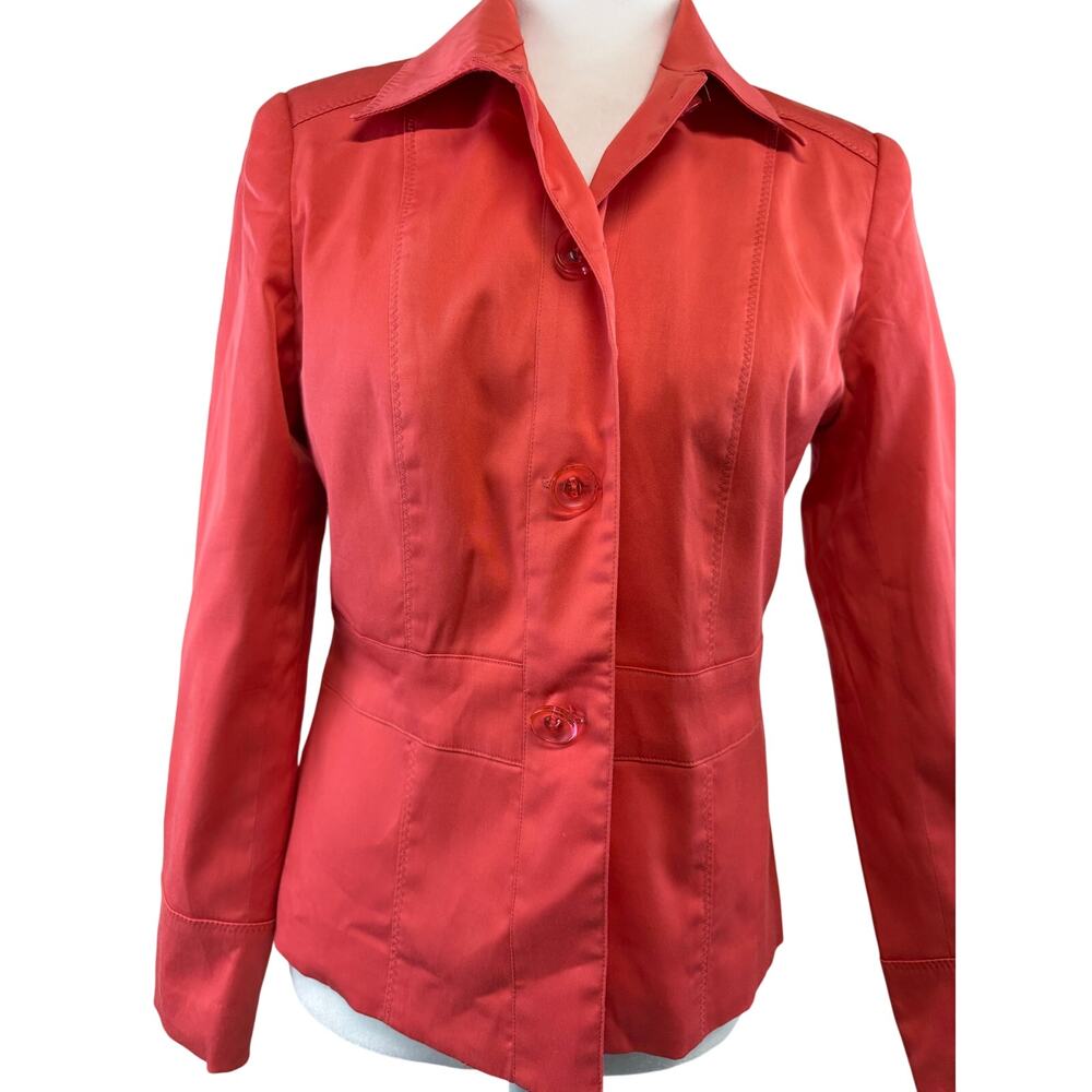 SKU2303 Requirements Women's Size 6 Lined 4 Button Blazer Salmon Peach Jacket
